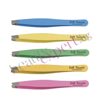 Пинсета Soft Touch под ъгъл със специално покритие непозволяващо изплъзването от ръката