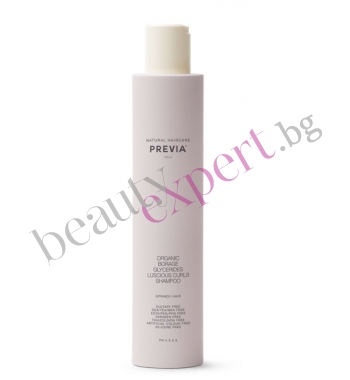 Previa - Luscious Curls Shampoo - Органик шампоан за изкусителни къдрици с Бораго 250 мл